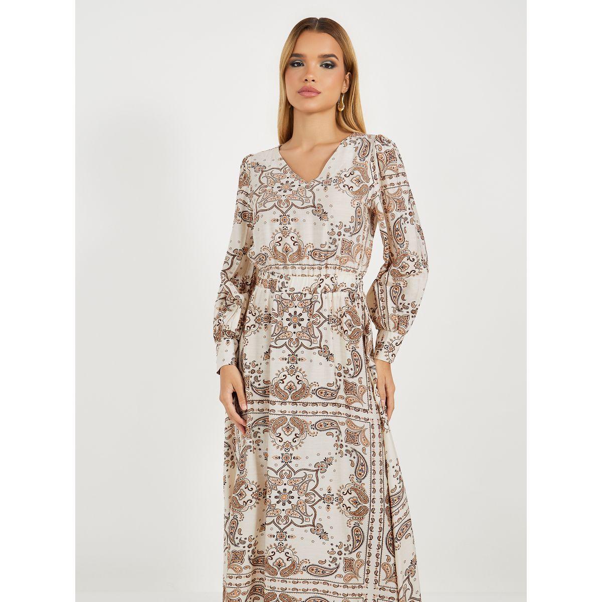 فستان طويل مطبع بالكامل مع أكمام طويلة-women-clothing-dresses-image-5