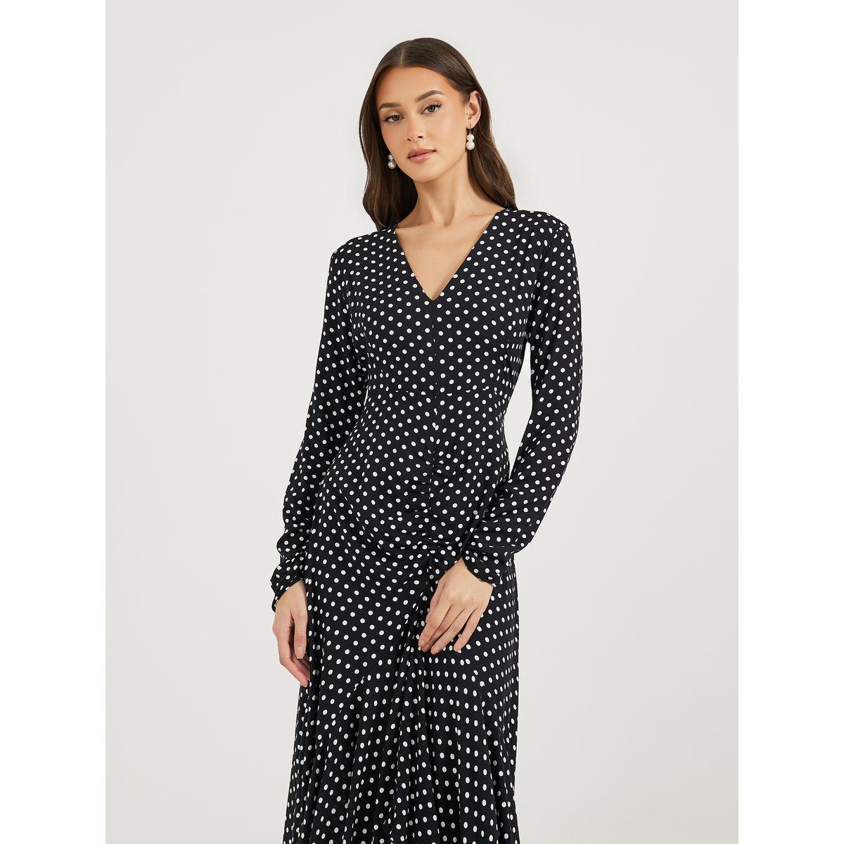Styli Asymmetric Ruffle Hem Shirt Midi Dress-women-clothing-dresses-image-2