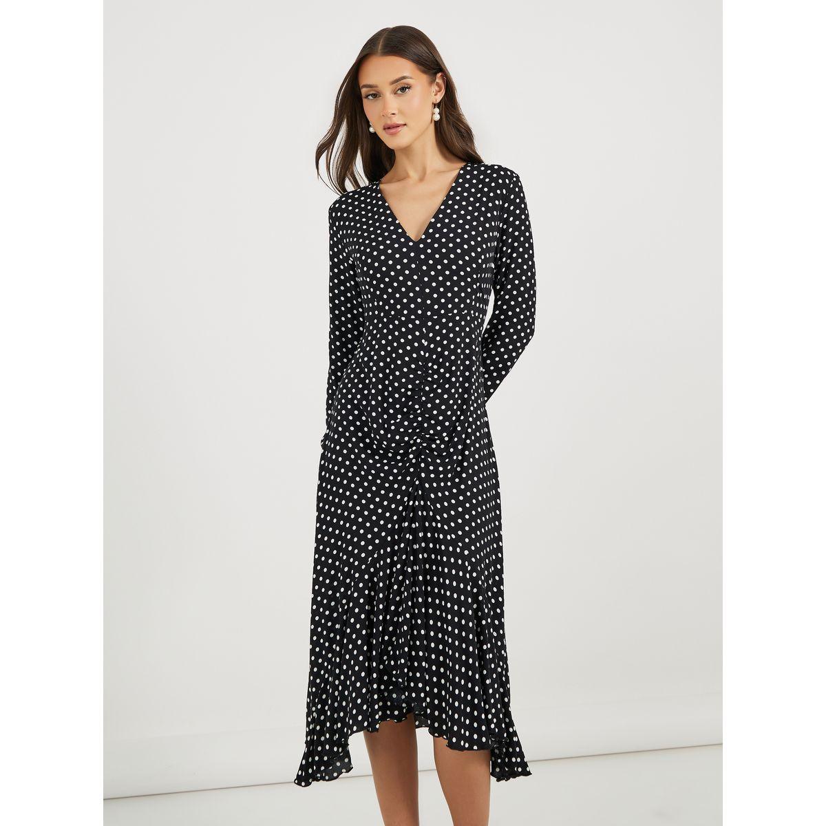 Styli Asymmetric Ruffle Hem Shirt Midi Dress-women-clothing-dresses-image-5