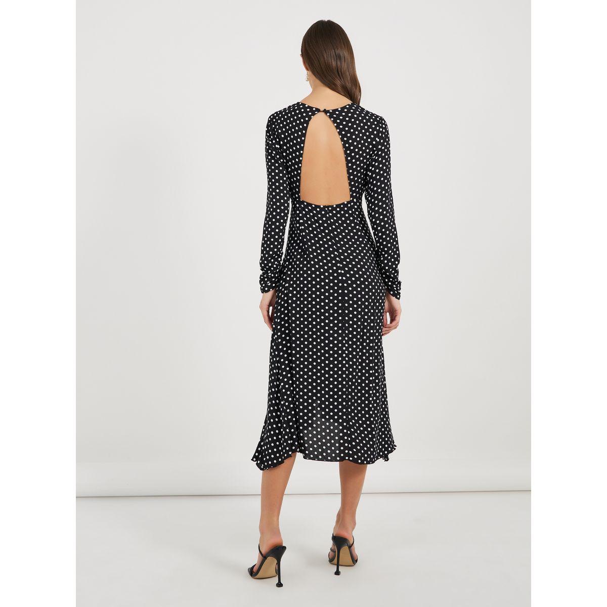 فستان ميدي بحافة غير متماثلة الطول وكشكش-women-clothing-dresses-image-6