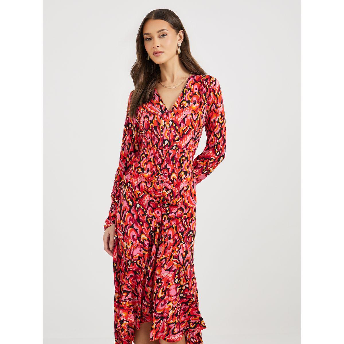 Styli Asymmetric Ruffle Hem Shirt Midi Dress-women-clothing-dresses-image-2