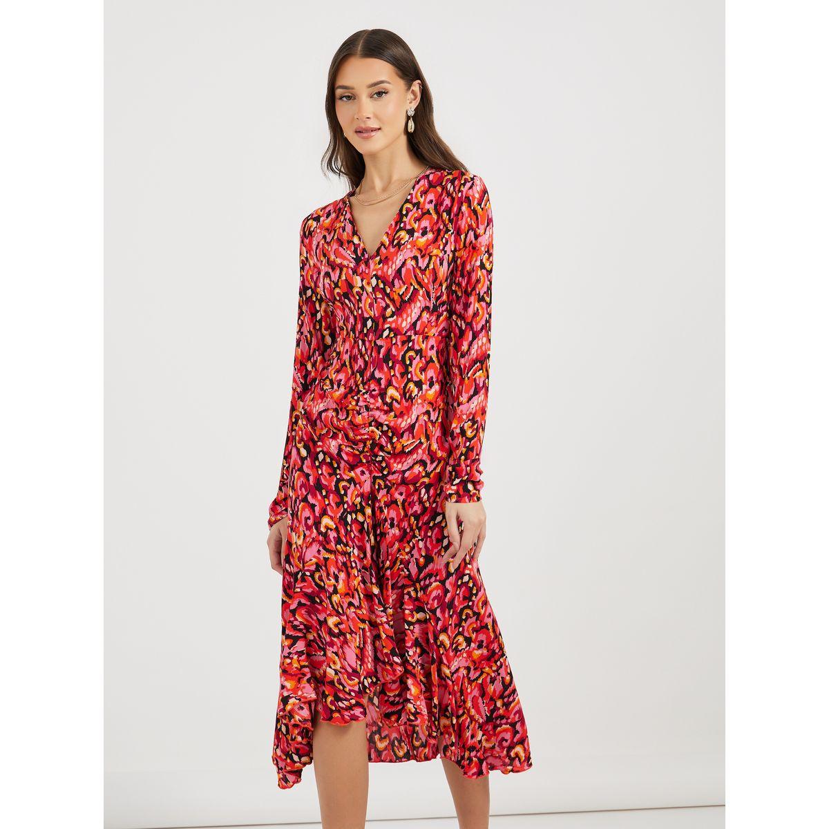 Styli Asymmetric Ruffle Hem Shirt Midi Dress-women-clothing-dresses-image-5