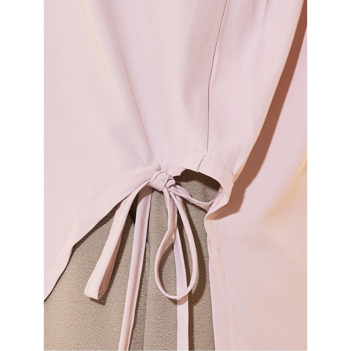 Styli Solid Long Sleeve Shirt with Dropped Shoulder & Tie Detail-women-clothing-shirtsandblouses-shirts-image-3