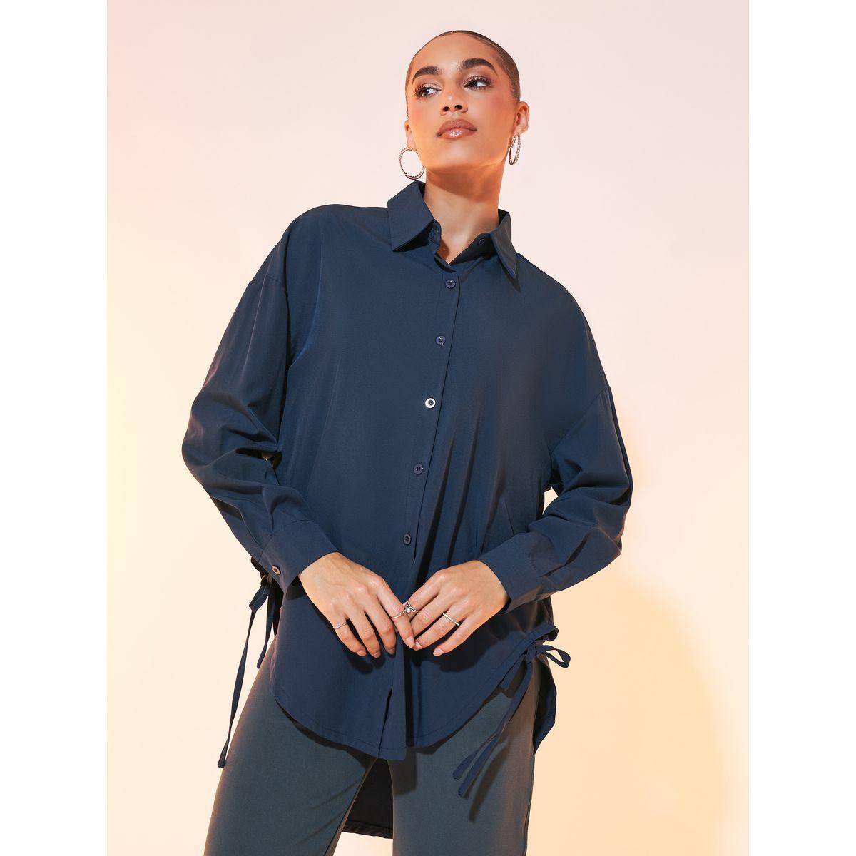 بلوزة سادة بأكتاف منخفضة وأكمام طويلة-women-clothing-shirtsandblouses-shirts-image-1