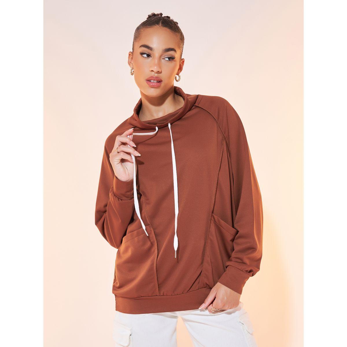 Styli Solid Turtle Neck  Long Sleeve Sweatshirt-women-winterwear-hoodiesandsweatshirts-sweatshirts-image-1
