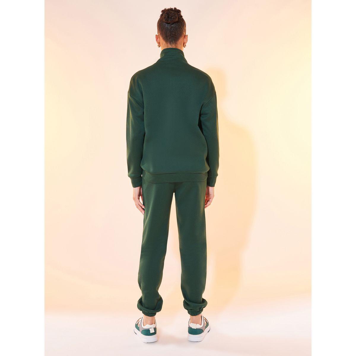 Styli Solid Half-Zip Long Sleeve Sweatshirt & Joggers Co-Ord Set-women-clothing-coordsets-image-5