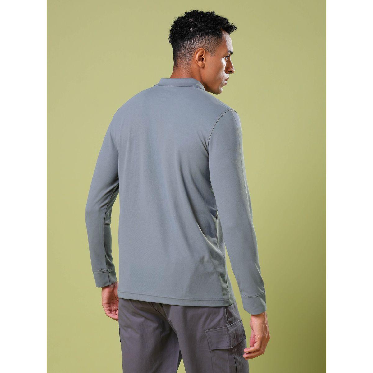 تيشيرت سادة بياقة بولو وقصة سليم فت تكنوسبورت × ستايلي-men-clothing-sportswearandactivewear-tshirtsandpolos-image-2