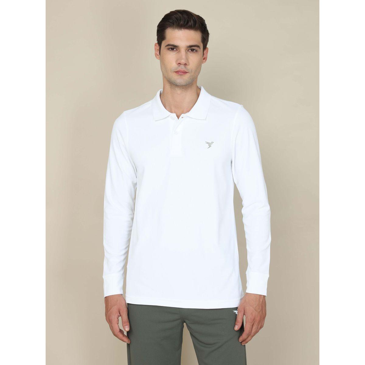 تيشيرت سادة بياقة بولو وقصة سليم فت تكنوسبورت × ستايلي-men-clothing-sportswearandactivewear-tshirtsandpolos-image-1