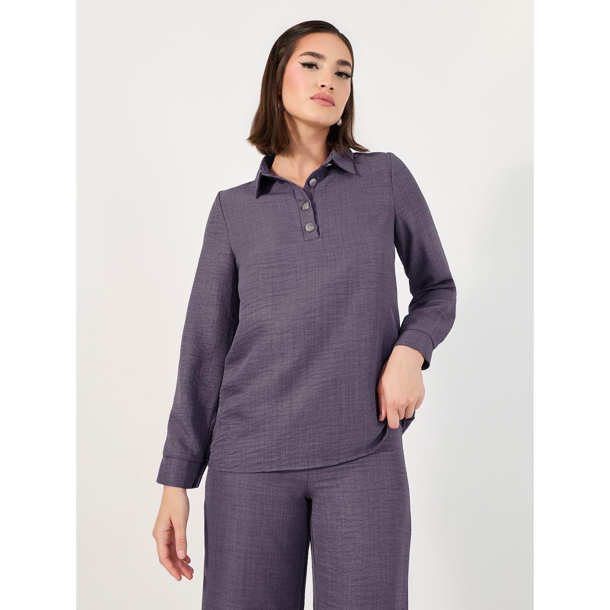 مجموعة من بنطال بأرجل واسعة وبلوزة-women-clothing-coordsets-image-3