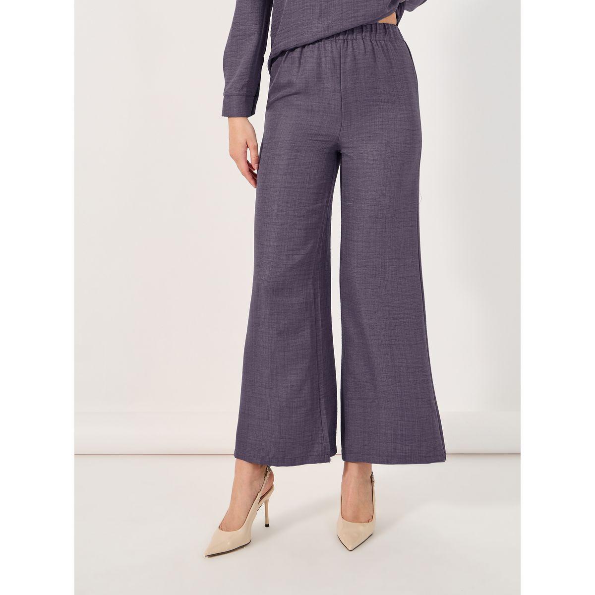 Styli Button Placket Longline Shirt & Wide Leg Pants Modest Set-women-clothing-coordsets-image-5
