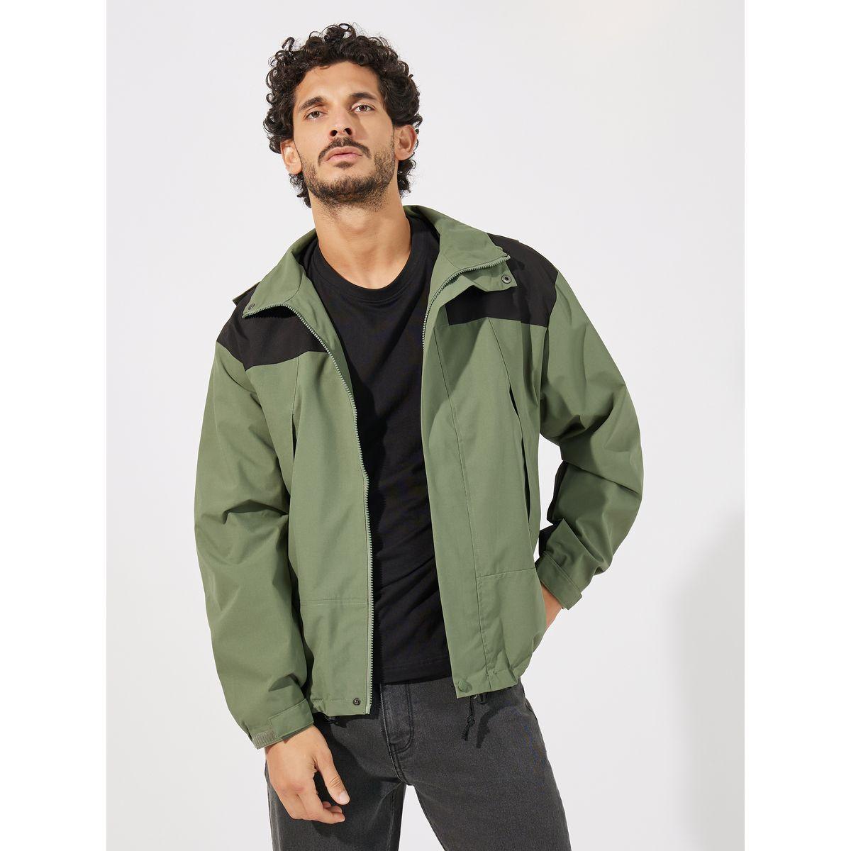 Men's color block windbreaker best sale