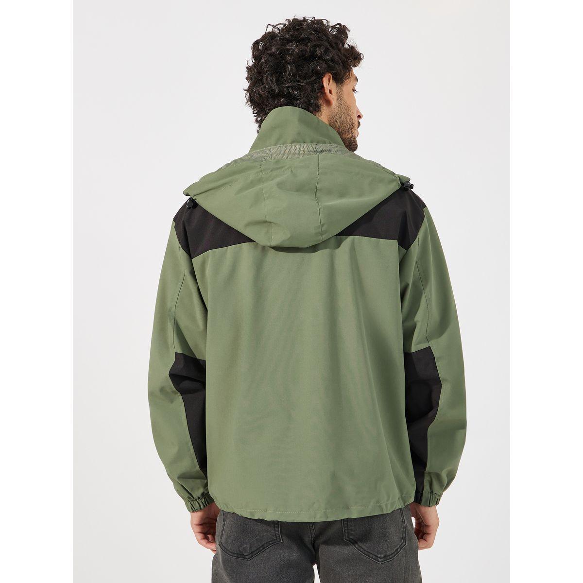 Styli Color Block Windbreaker Hooded Jacket with Zip Detail-men-clothing-jacketsandblazers-jackets-image-5