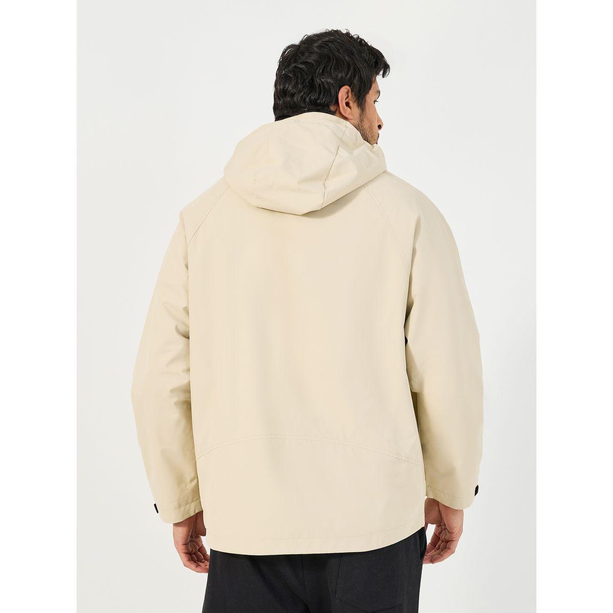 Styli Solid Windbreaker Hooded Jacket with Zip Detail-men-clothing-jacketsandblazers-jackets-image-5