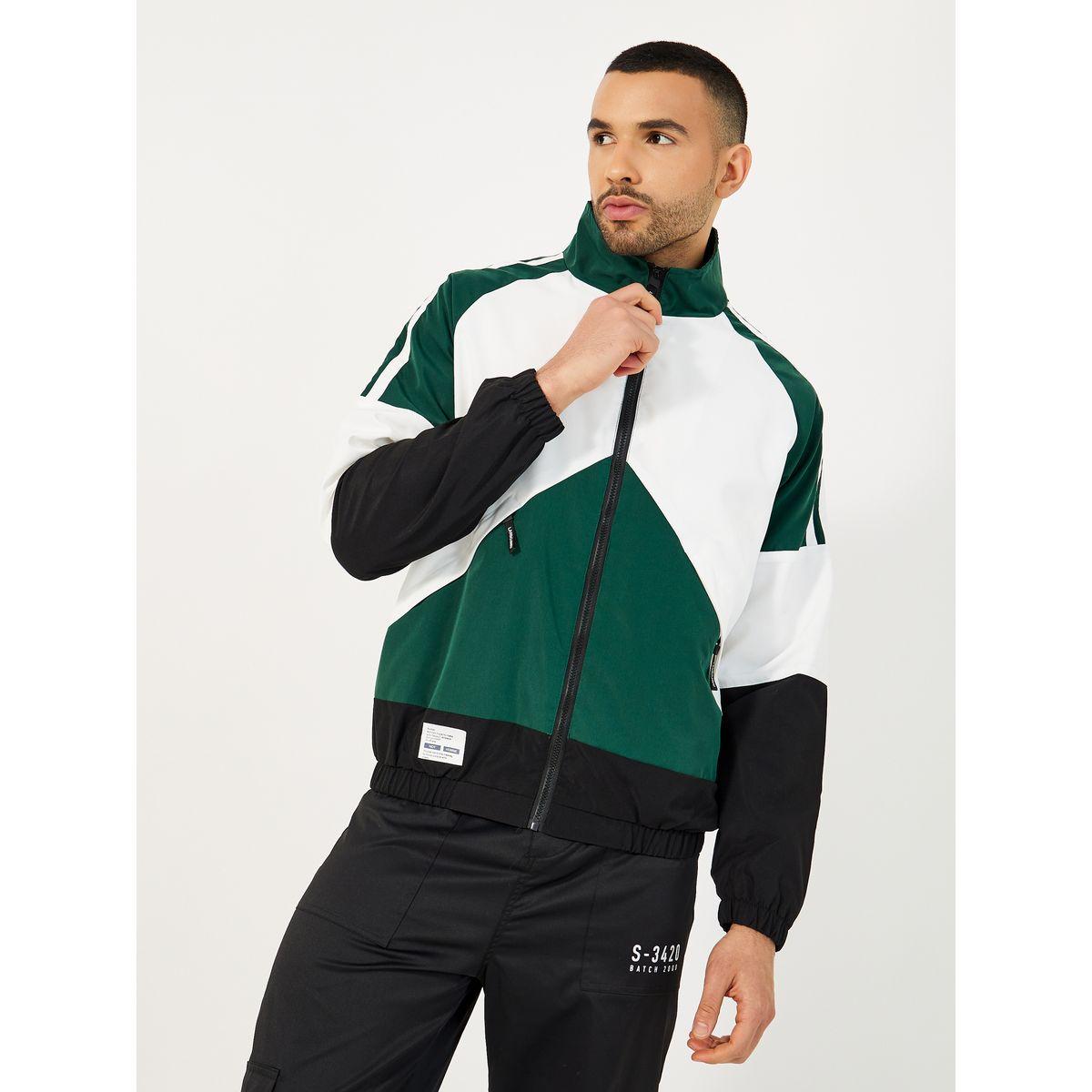 Styli Retro Color Block Windbreaker Jacket with Patch Detail-men-clothing-jacketsandblazers-jackets-image-1
