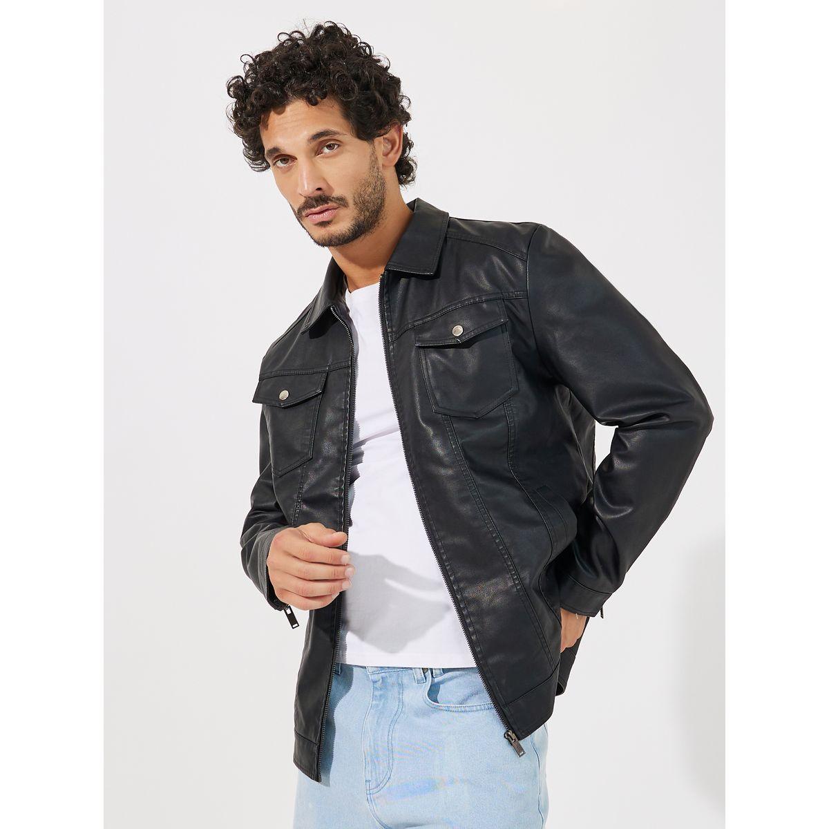 جاكيت بمظهر الجلد مع جيوب بأزرار-men-clothing-jacketsandblazers-jackets-image-1
