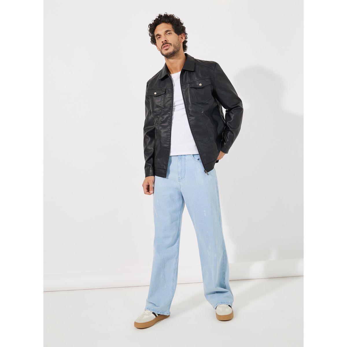 جاكيت بمظهر الجلد مع جيوب بأزرار-men-clothing-jacketsandblazers-jackets-image-2