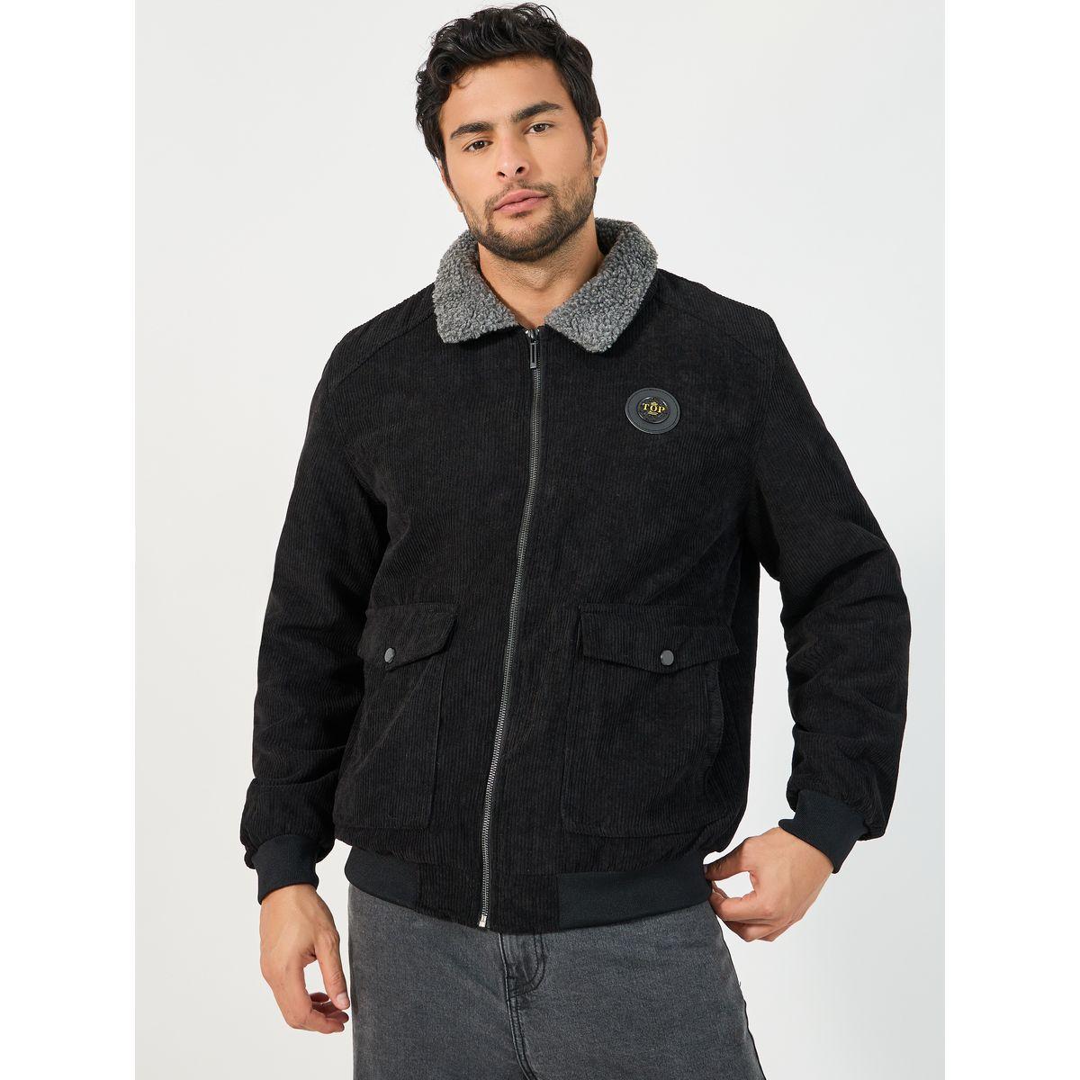 جاكيت قطيفة كوردروي مع ياقة بفرو صناعي-men-clothing-jacketsandblazers-jackets-image-1