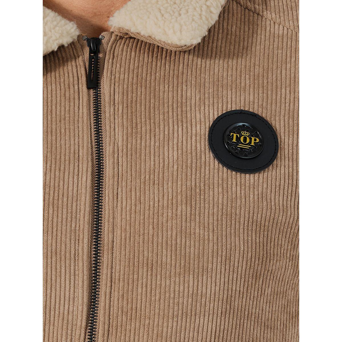 Styli Faux Fur Collar Corduroy Utility Jacket-men-clothing-jacketsandblazers-jackets-image-4
