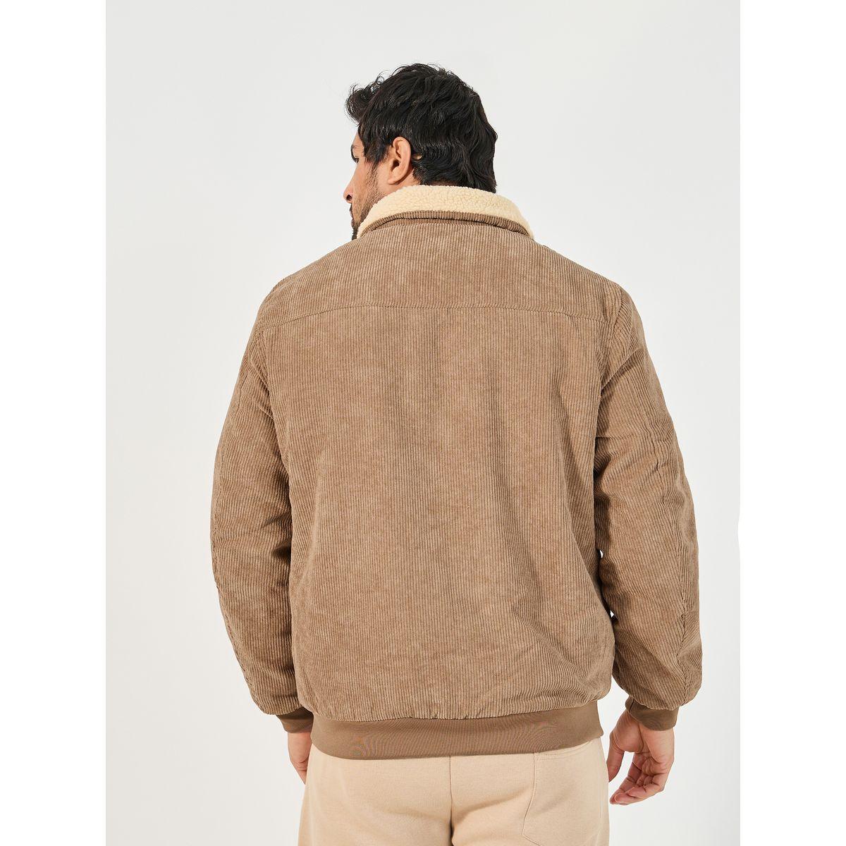 Styli Faux Fur Collar Corduroy Utility Jacket-men-clothing-jacketsandblazers-jackets-image-5