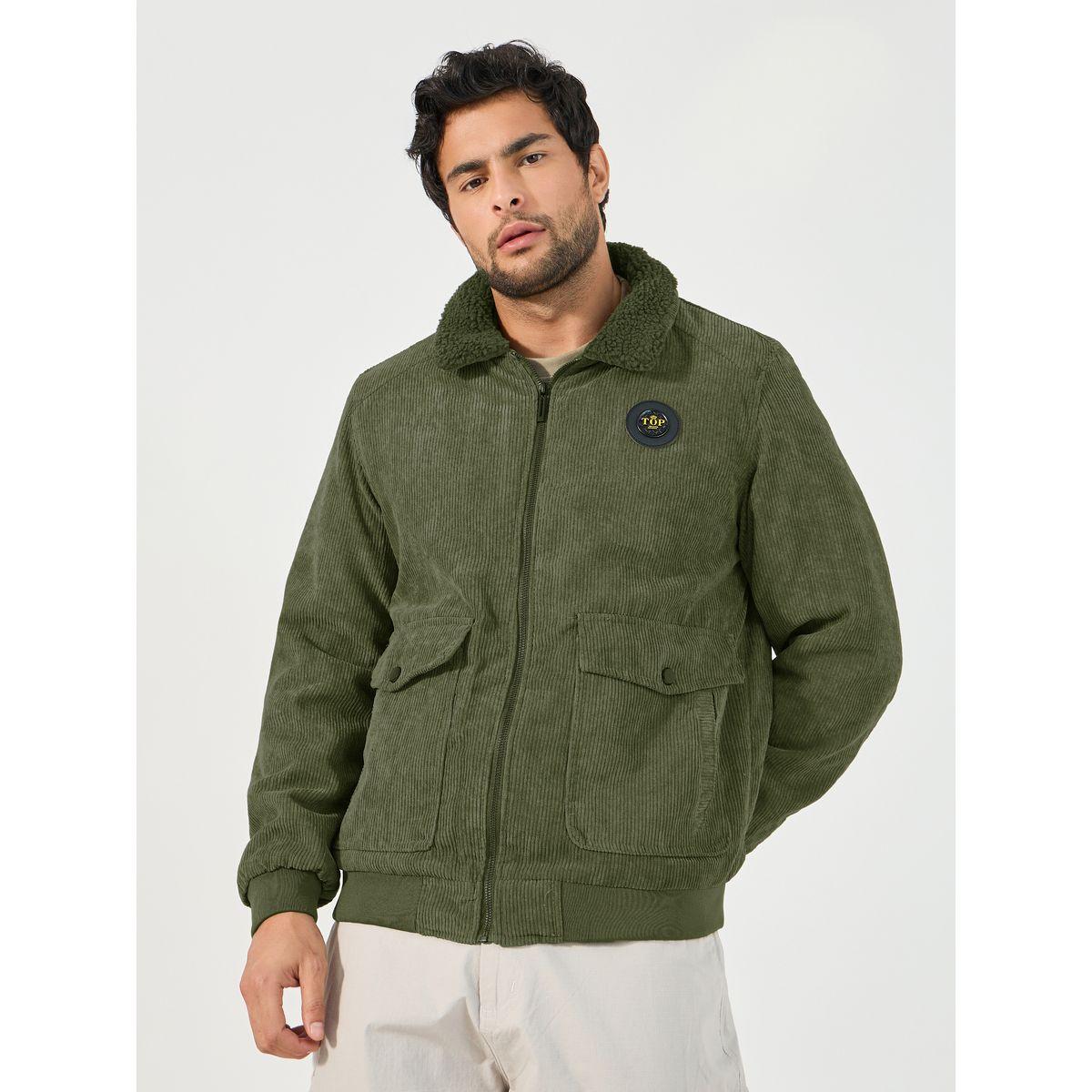 Styli Faux Fur Collar Corduroy Utility Jacket-men-clothing-jacketsandblazers-jackets-image-1