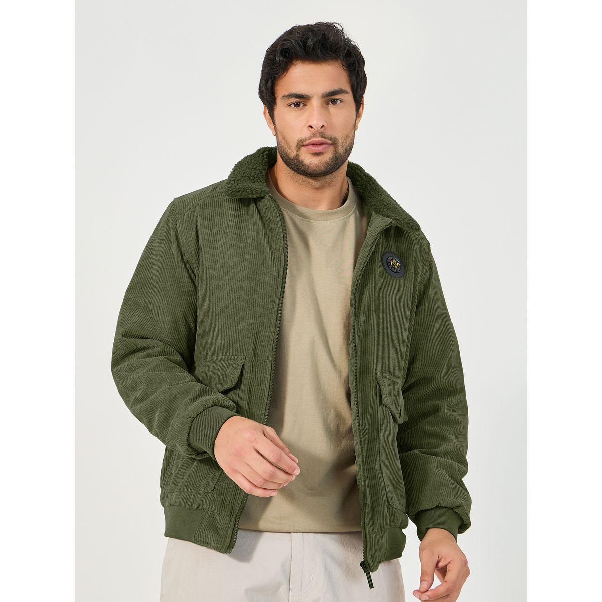 Styli Faux Fur Collar Corduroy Utility Jacket-men-clothing-jacketsandblazers-jackets-image-3