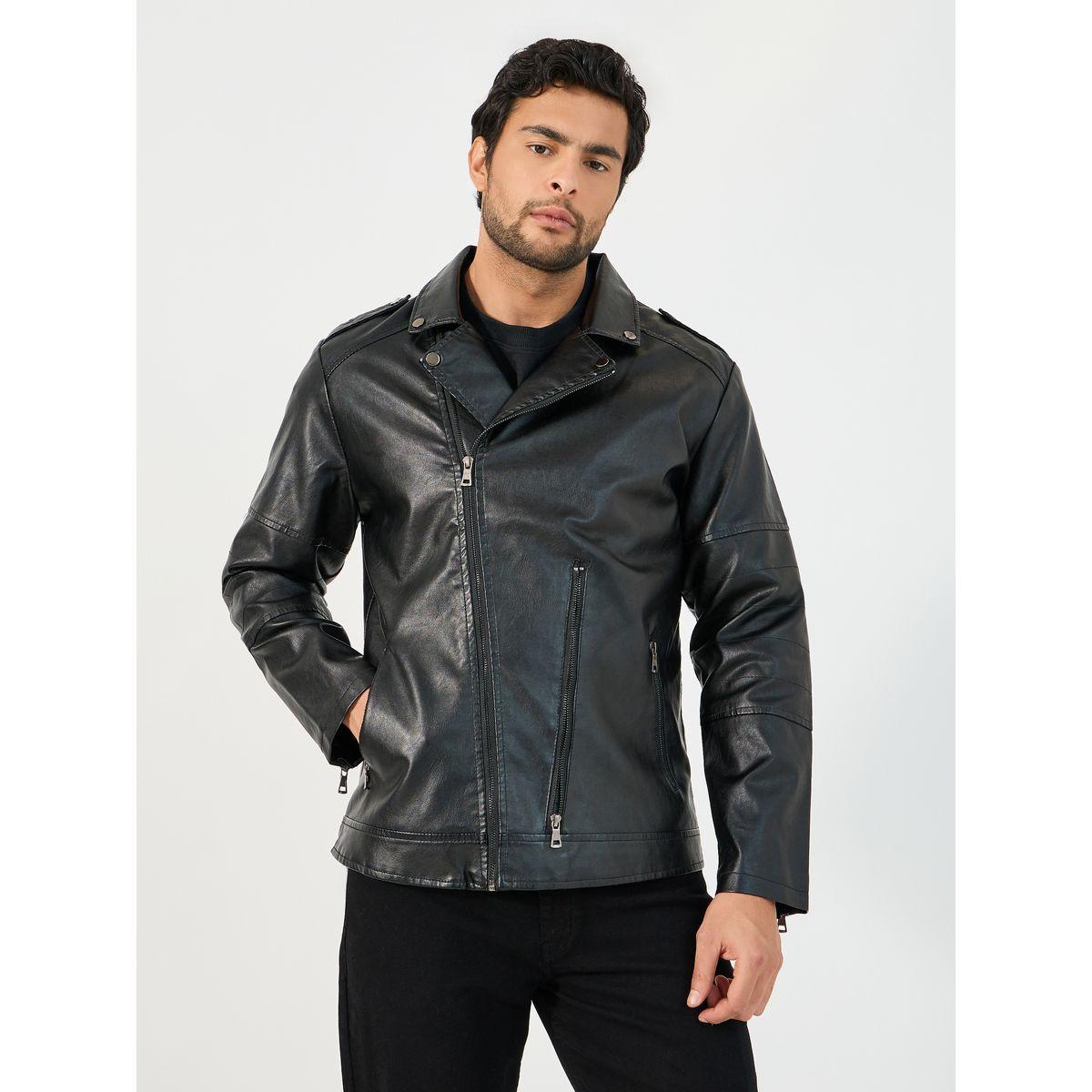 جاكيت بايكر بجلد صناعي وتفاصيل سحَّاب-men-clothing-jacketsandblazers-jackets-image-3