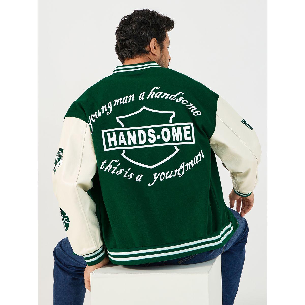Styli Varsity Bomber Jacket with Multi Badge Detail-men-clothing-jacketsandblazers-jackets-image-1