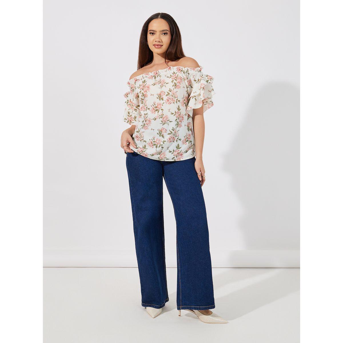 ARIA ROMANCE Floral Print Off Shoulder Neck Top-women-clothing-shirtsandblouses-blouses-image-2
