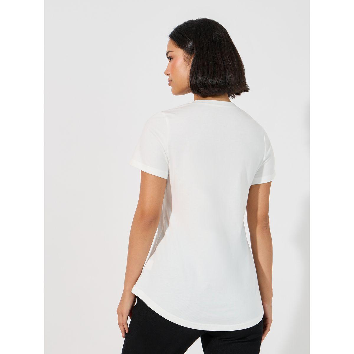 تيشيرت سادة بحافة منحنية وأكمام قصيرة-women-clothing-tshirts-image-5