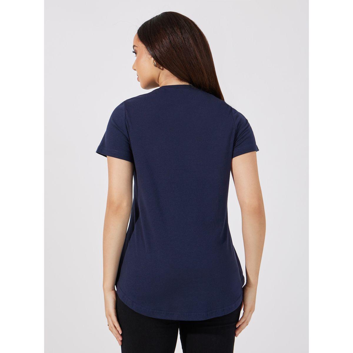 تيشيرت بأكمام قصيرة وحافة منحنية-women-clothing-tshirts-image-1