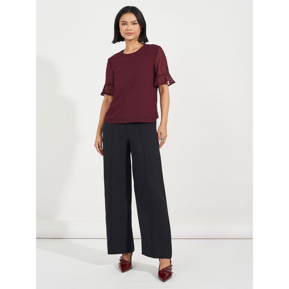 ARIA ROMANCE Swiss Dot Frill Sleeves Blouse-women-clothing-shirtsandblouses-blouses-image-2