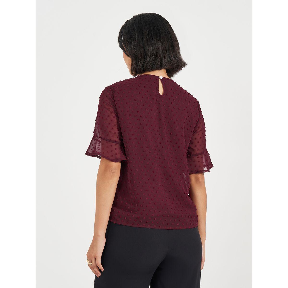 ARIA ROMANCE Swiss Dot Frill Sleeves Blouse-women-clothing-shirtsandblouses-blouses-image-5