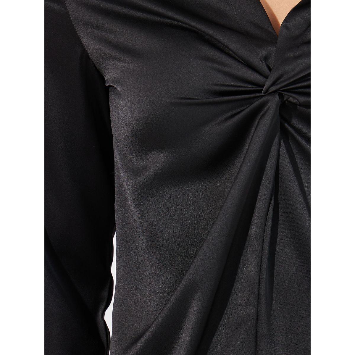 ARIA ROMANCE X Styli  Front Knot Detail Collared Top-women-clothing-shirtsandblouses-blouses-image-3