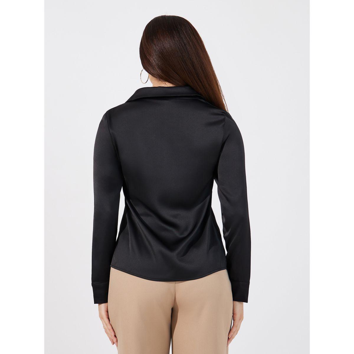 بلوزة كاجوال مزينة بعقدة أمامية آريا رومانس × ستايلي-women-clothing-shirtsandblouses-blouses-image-4