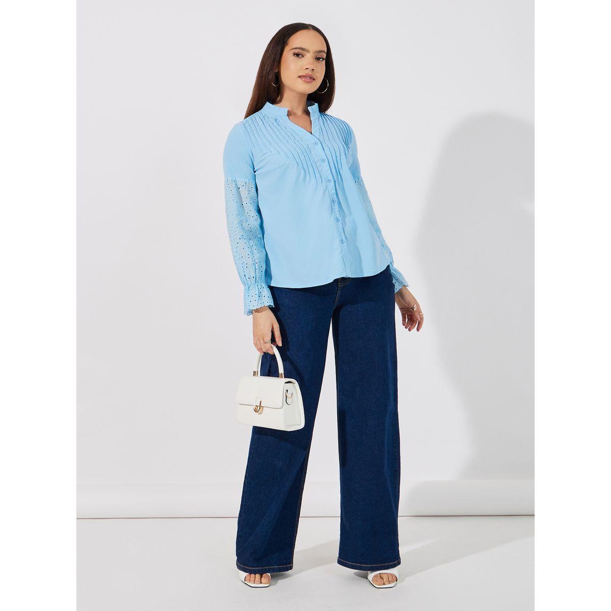 ARIA ROMANCE Schiffli Insert Pintuck Detail Shirt-women-clothing-shirtsandblouses-shirts-image-2