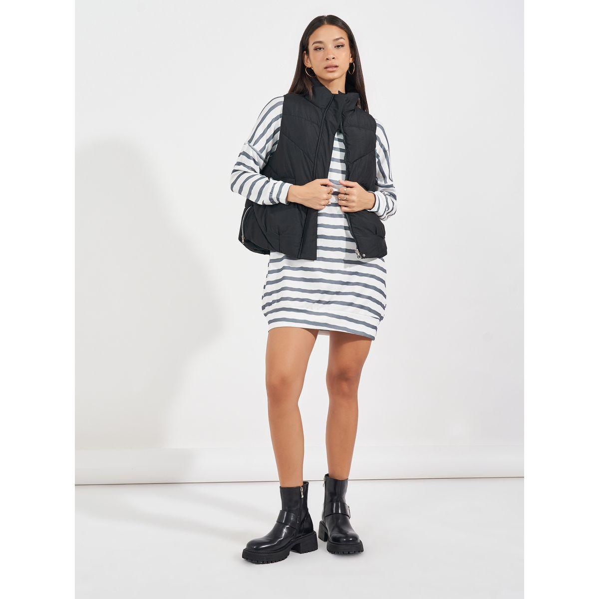ARIA ROMANCE Striped Dropped Shoulder Mini Dress-women-clothing-dresses-image-2