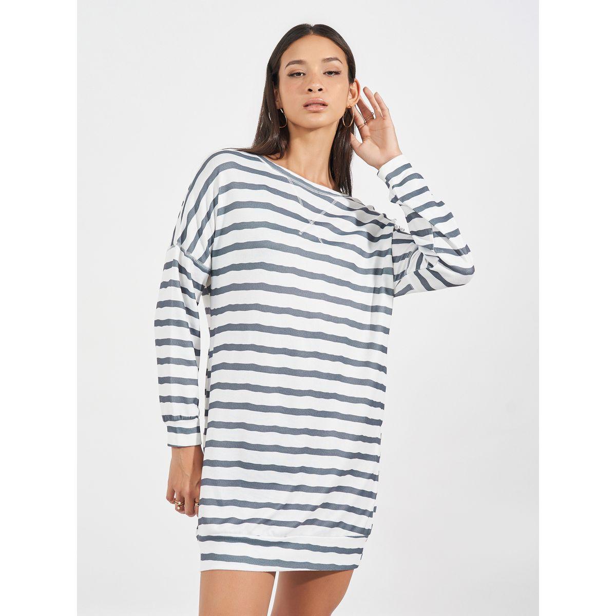 ARIA ROMANCE Striped Dropped Shoulder Mini Dress-women-clothing-dresses-image-4