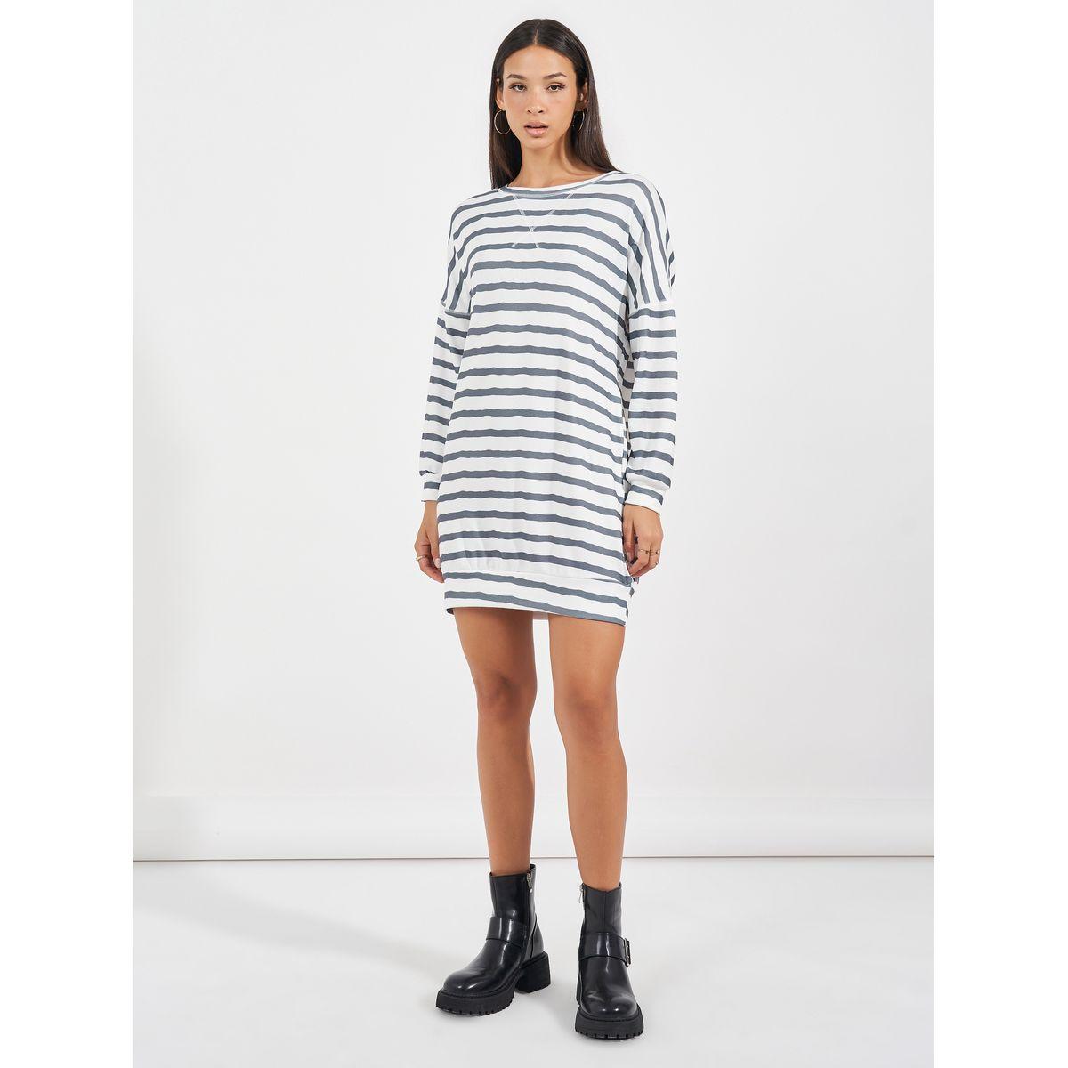 ARIA ROMANCE Striped Dropped Shoulder Mini Dress-women-clothing-dresses-image-5