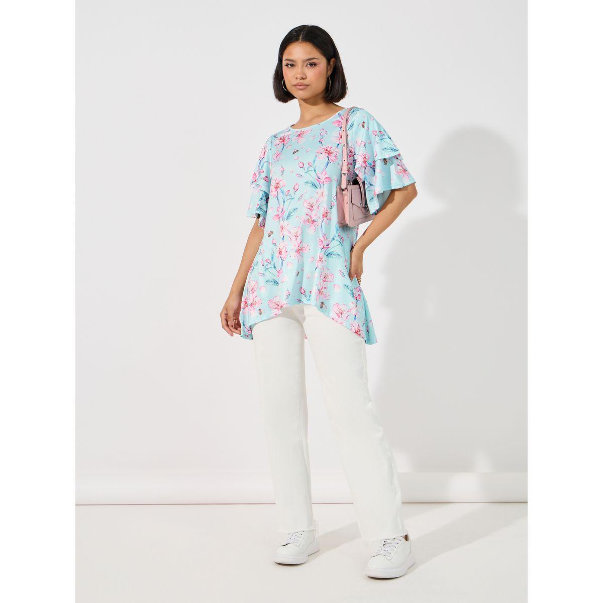 ARIA ROMANCE Floral Print Asymmetric Hem Top-women-clothing-shirtsandblouses-blouses-image-2