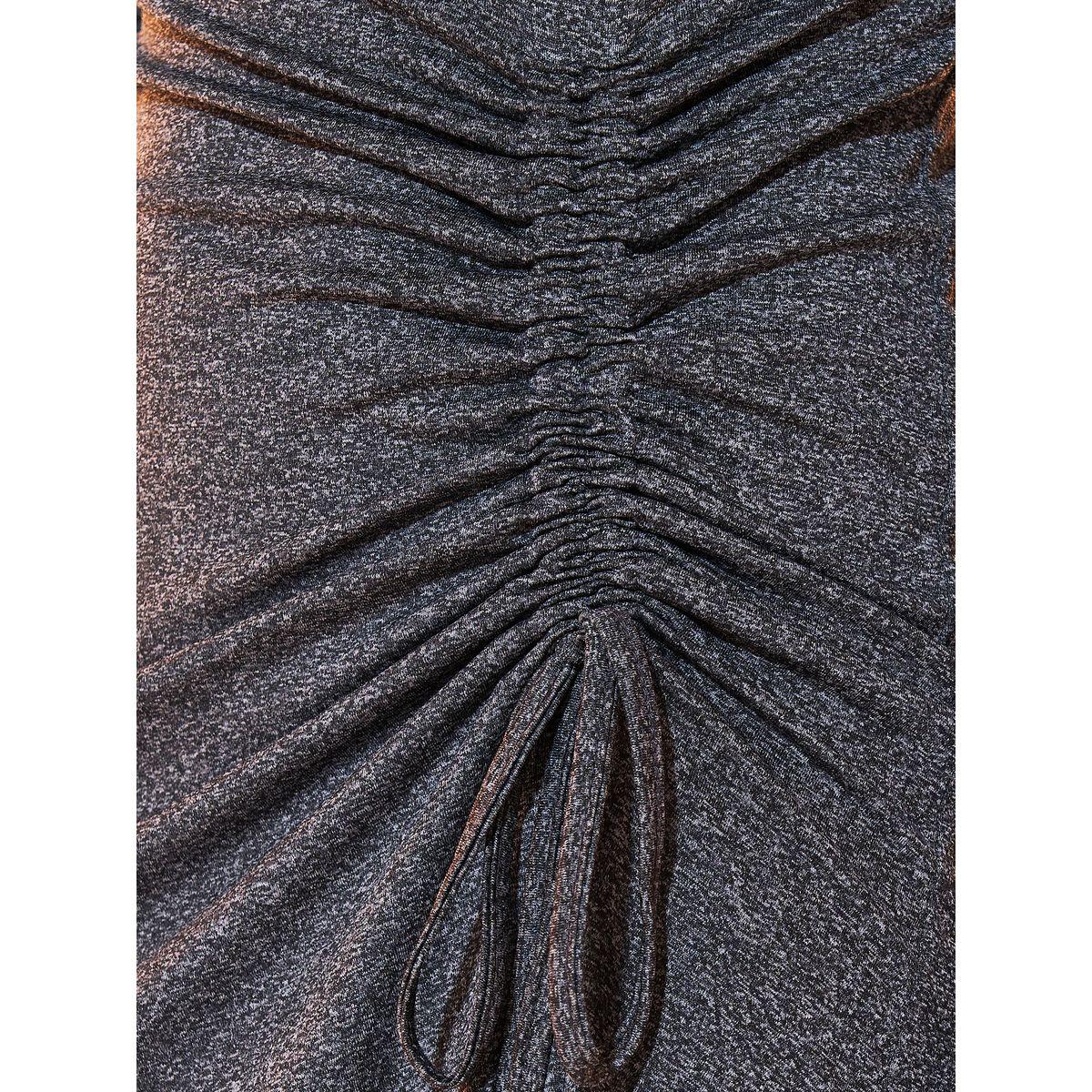 Styli Solid Ruched Long Sleeve Midi Dress-women-clothing-dresses-image-3