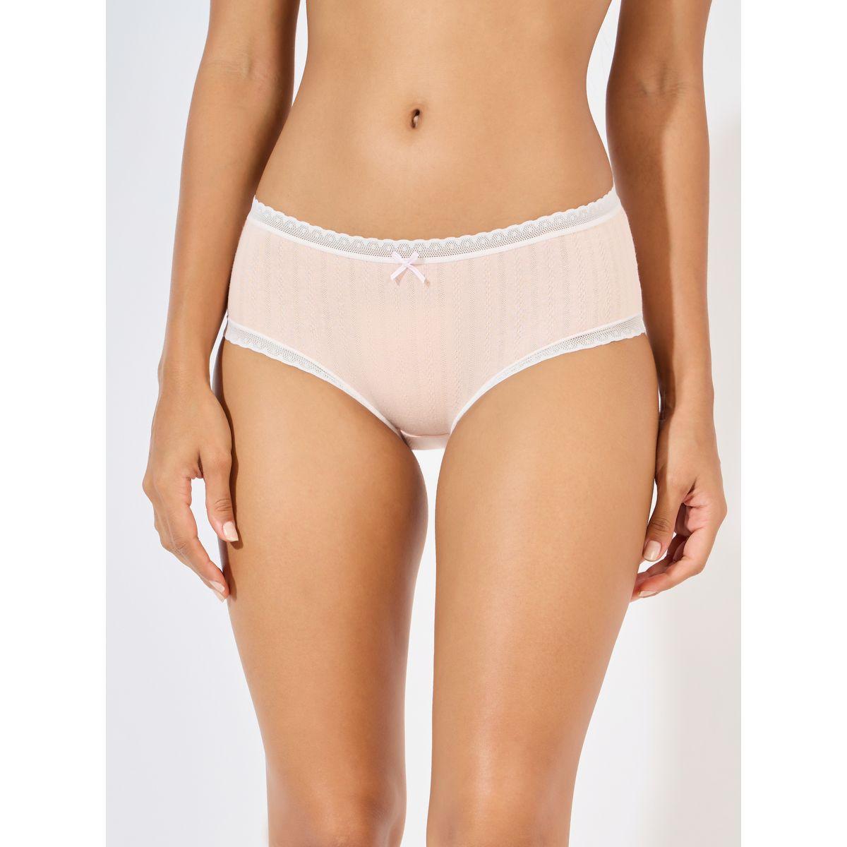 Styli Pack of 4 - Ditsy Print Contrast Lace Elastic Short Brief-women-clothing-lingerie-panties-image-7