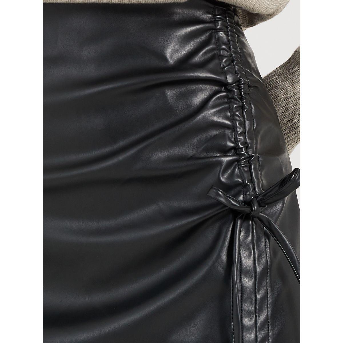 Styli Knee Length High Slit Bow String Design Bodycon Skirt-women-clothing-bottoms-skirts-image-3