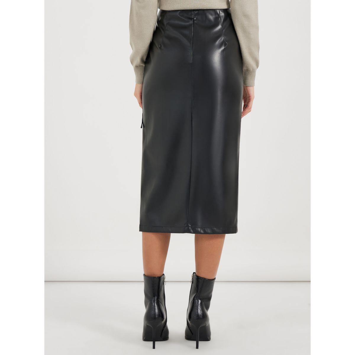 Styli Knee Length High Slit Bow String Design Bodycon Skirt-women-clothing-bottoms-skirts-image-4