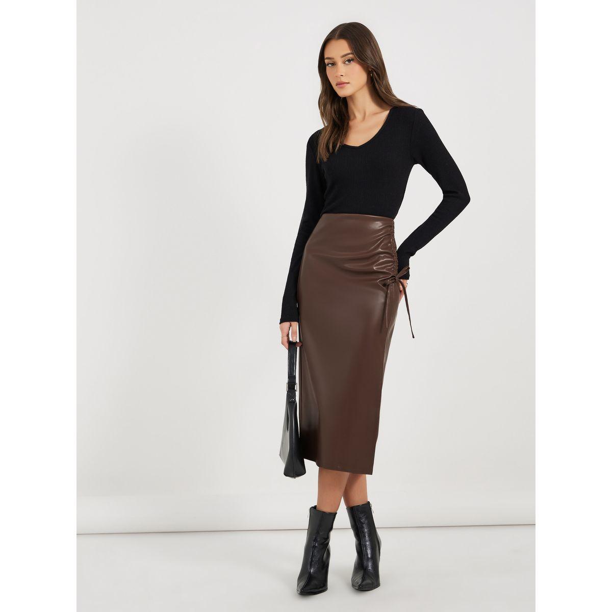 Styli Straight Fit Bodycon Knee Length Skirt-women-clothing-bottoms-skirts-image-1