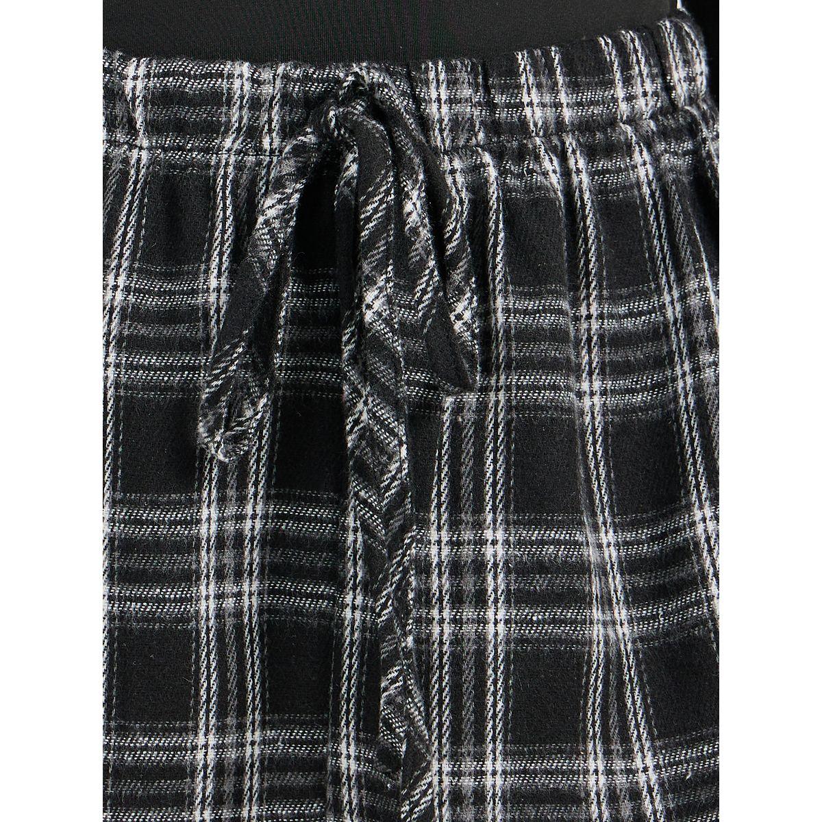 Styli Plaid Check Elastic Waist Shorts with Drawstring Closure-women-clothing-bottoms-shorts-image-3