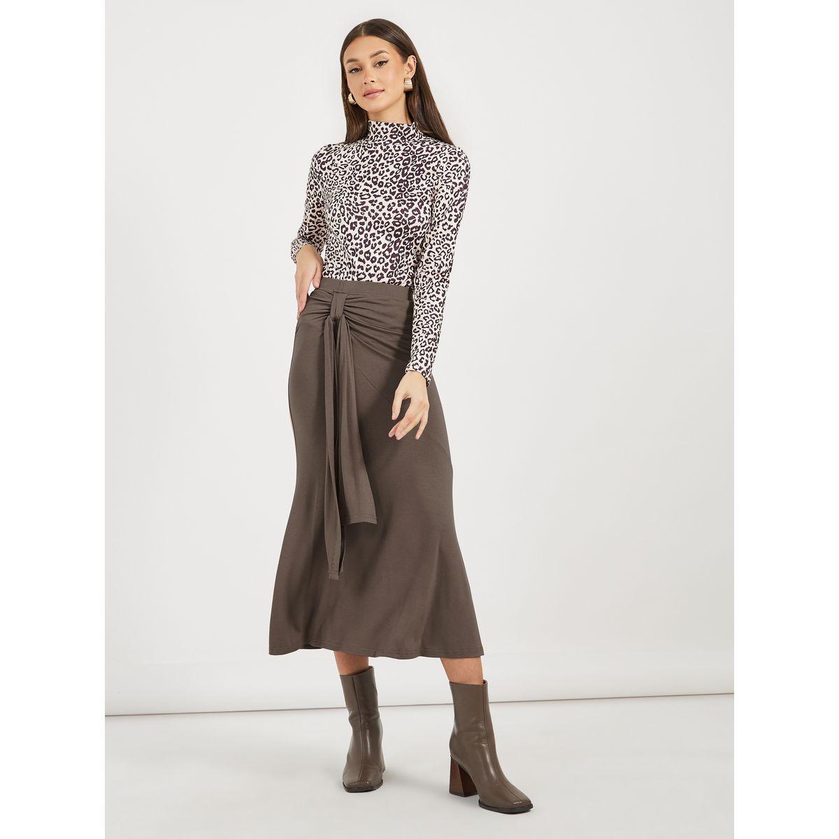 Styli Tie Draped Detail Solid Midi Skirt-women-clothing-bottoms-skirts-image-1