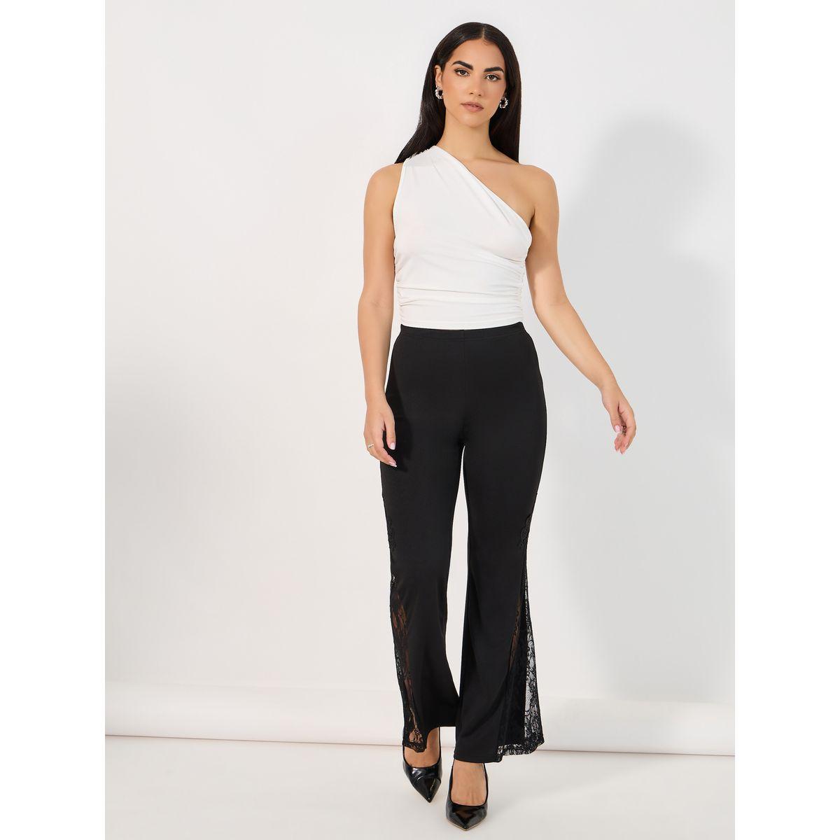 Styli Floral Lace Details High Rise Flared Pants-women-clothing-bottoms-trousers-image-1