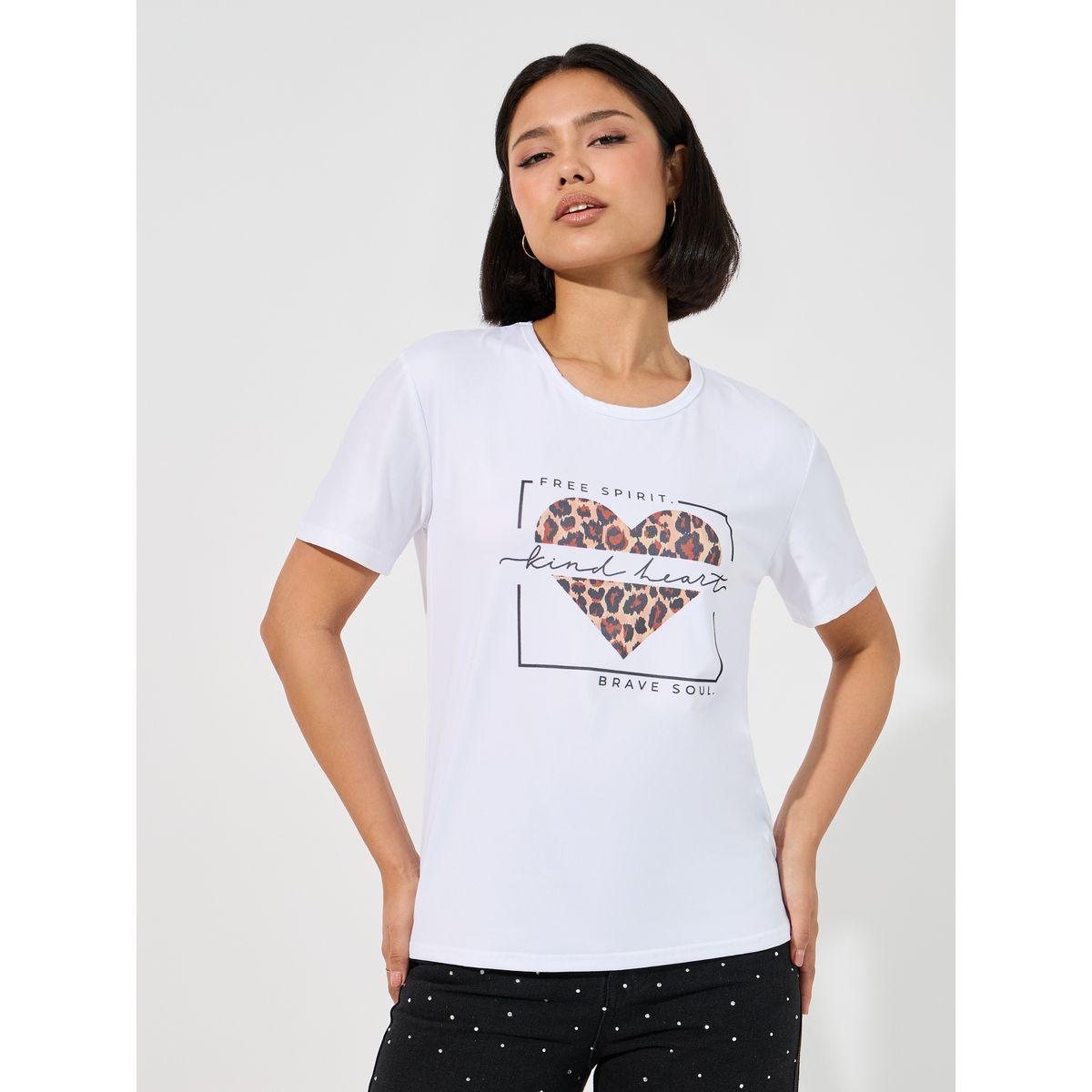 تيشيرت بطبعة ليوبارد وقصة عادية-women-clothing-tshirts-image-1