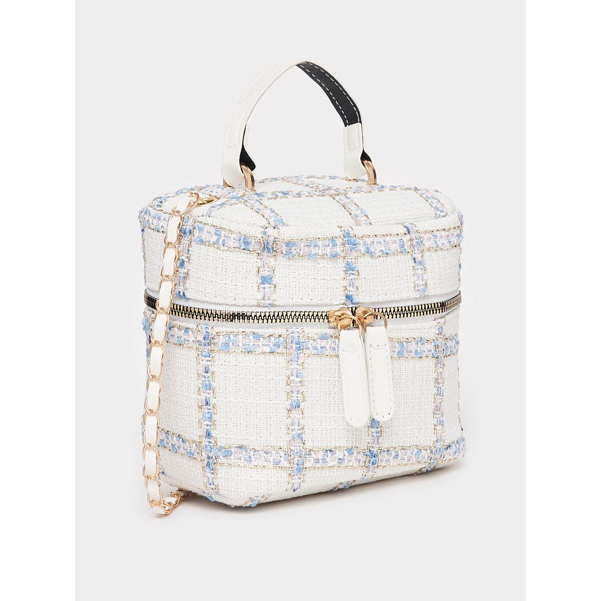 Styli Check Design Tweed Handbag-women-bagsandwallets-handbags-image-1