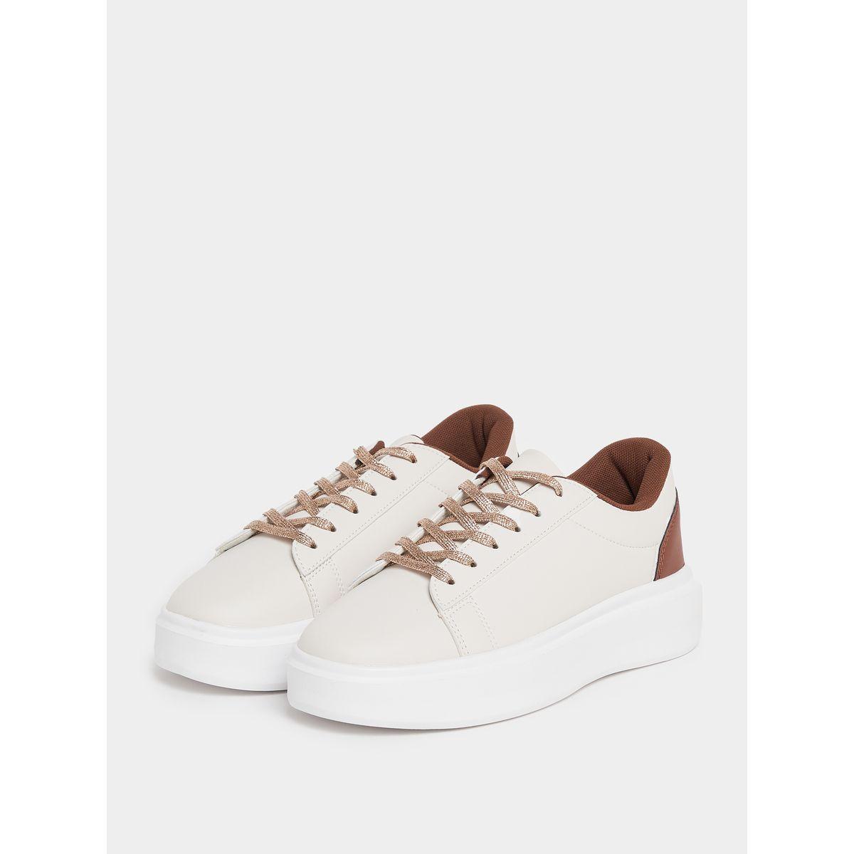Styli Contrast Tab Lace Up Sneakers-women-shoes-sneakers-image-2
